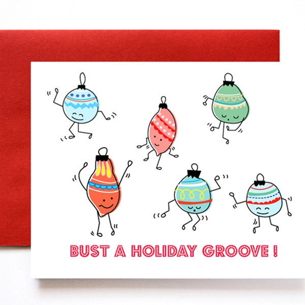 Bust a Holiday Groove A2 Christmas Card