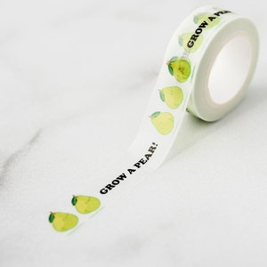 NEW** Grow A Pear! Washi Tape, Pattern Paper Tape, Gift Wrap, Stocking Stuffer, Kawaii Tape, Journal, Planner, Holiday, Gifts