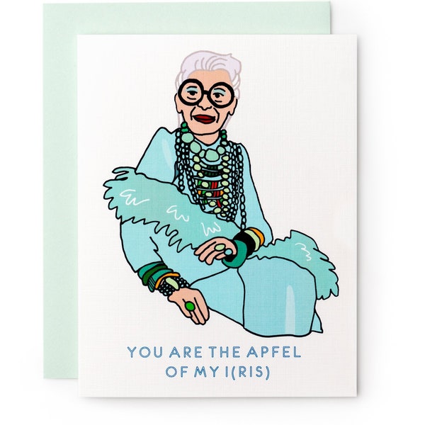 Apfel of My I(ris) Apple of My Eye Iris Apfel Punny Greeting Card