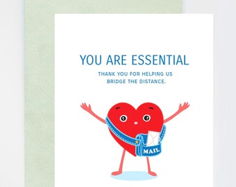 USPS Mail Carriers Mail Man Mail Woman Post Office Heartfelt Thank You A2 Greeting Card