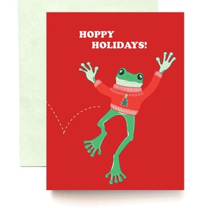 Hoppy Holidays Frog in Holiday Knit Greeting Cards