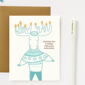 Hannukah / Hanukkah / Chanukah Moose Greeting Card