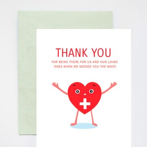 Healthcare Workers, Doctors, Nurses, Frontline Workers Heartfelt Thank You A2 Greeting Card