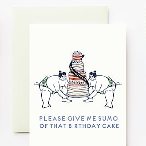 Cartão comemorativo "Gimme Sumo" daquele bolo de aniversário