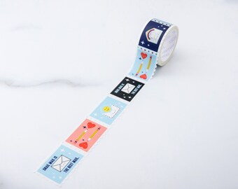 Snail Mail Party STAMPS Washi Tape, Pattern Paper Tape, Gift Wrap, Stocking Stuffer, Kawaii Tape, Journal, Planner, Notepad, Gifts