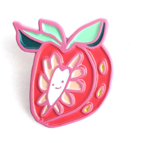 Strawberry Soft Enamel Pin Etsy