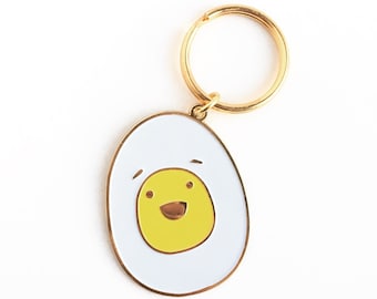 NEW! Hard Boiled Egg Soft Enamel Keychain