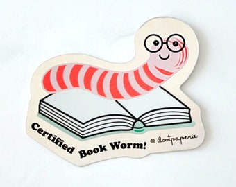 NEW** Certified Book Worm Holographic Sticker