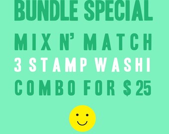 Bundle Special STAMP Washi - Set of 3 Mix and Match Combo