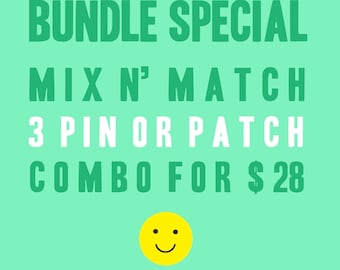 Paquete Pin y Parche Especial - Juego de 3 Combo Mix and Match