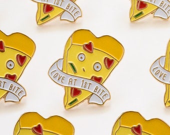 CHARITY SALE** Love at First Bite Pizza Slice Enamel / Lapel Pin