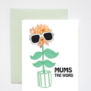 Mum's the Word Muttertag Grußkarte