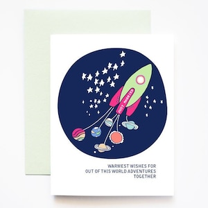 Space Wedding Congrats Greeting Card