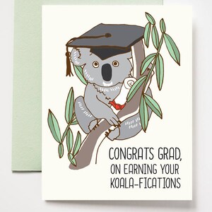 Koala Graduación Felicidades Grad Punny Tarjeta de Felicitación