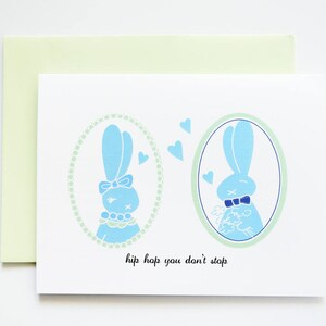 Conejitos de Hip Hop Amor de Pascua Tarjetas de felicitación