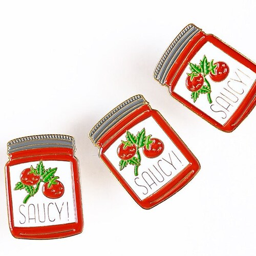 NEW Saucy Tomato Sauce Jar Enamel / Lapel Pin Etsy