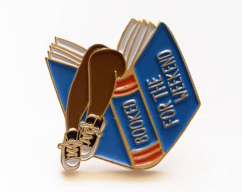 NOW AVAIL ** Booked for the Weekend Blue Book Lover Enamel Pin