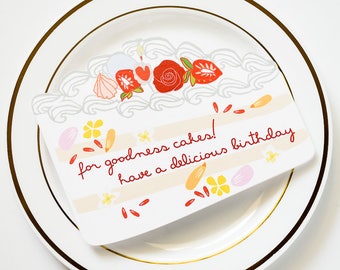 For Goodness Cakes! Delicious Cake Die Cut Birthday Greeting Card