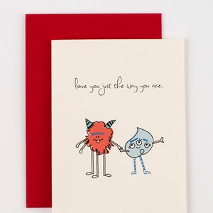 Love You Just the Way You Are Monsters Valentines Love Greeting Card image 1