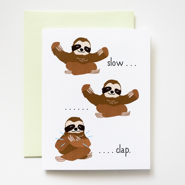 Slow Clap Sloths Congratulations Card