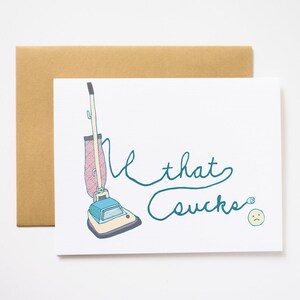 That Sucks Vintage Vacuum Sympathy Greeting Card
