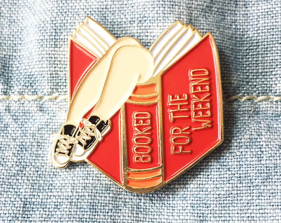 NOW AVAIL ** Booked for the Weekend Red Book Lover Enamel Pin