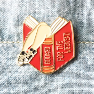 NOW AVAIL ** Booked for the Weekend Red Book Lover Enamel Pin