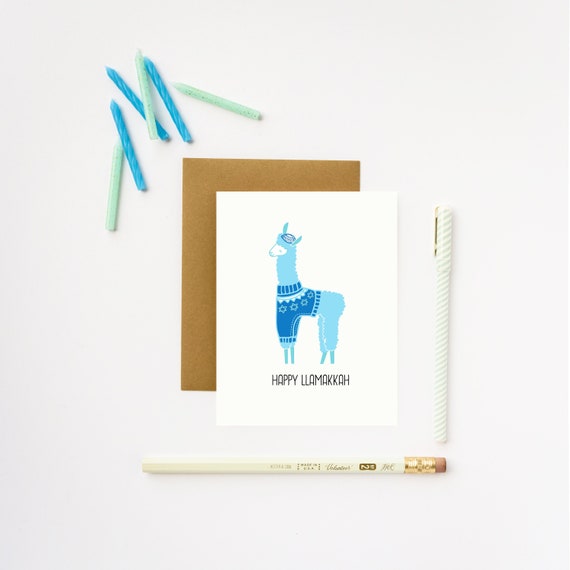 Happy Llamakkah Llama Greeting Card