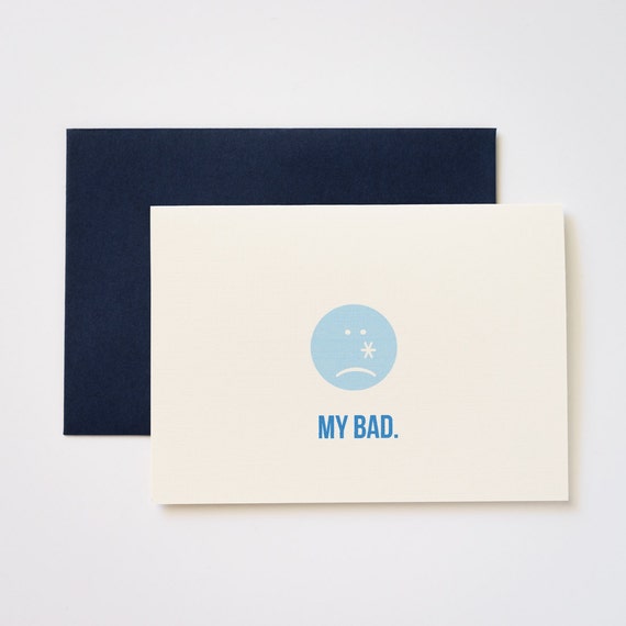 My Bad Emoticon I'm Sorry Greeting Card