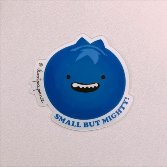 Small But Mighty Blueberry Holographic Sticker