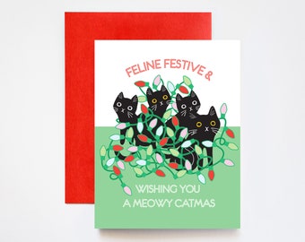 Meowy Catmas Christmas Holiday Greeting Cards