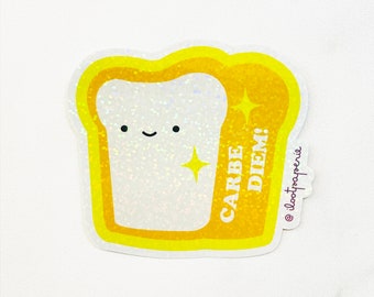 NEW** Shimmery Glitter! Carbe Diem Toast Single Sticker