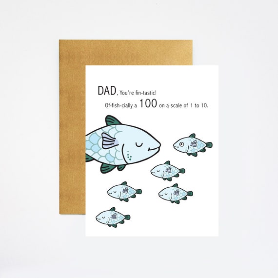 Fin-tastic Dad Fish Father's Day Greeting Card