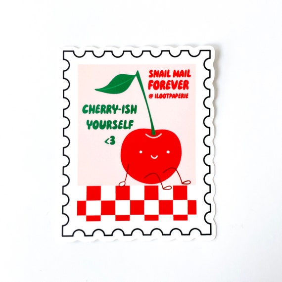 Cherry-ish Yourself Stamp Sticker Single or Set of 3