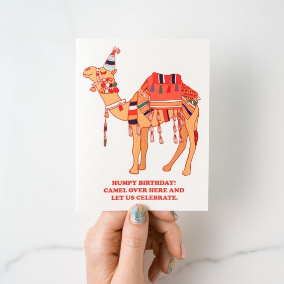 Humpy Birthday! Camel Over Punny Birthday Greeting Card