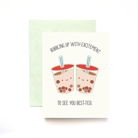 Boba Best-teas Besties A2 Greeting Card