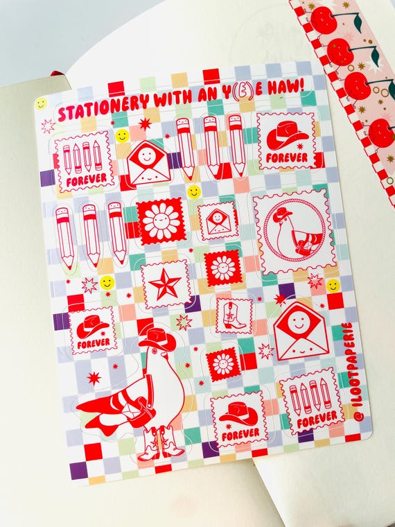 Par Pigeon Stationery w/ a Y(E)ehaw Matte Vinyl Weather Proof Sticker Sheet