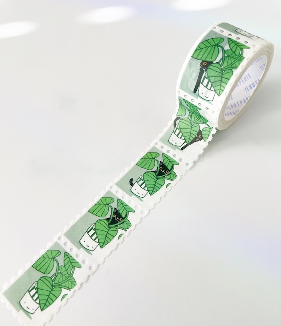 Plant Peek-a-boo  STAMPS Washi Tape, Pattern Paper Tape, Gift Wrap, Stocking Stuffer, Kawaii Tape, Journal, Planner, Notepad, Gifts