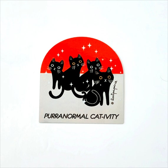 NEW**Purr-Normal Cat-ivity Holographic Sticker