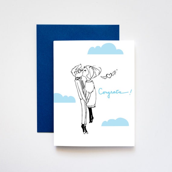 Cloud Couple Congratulations Greeting Card