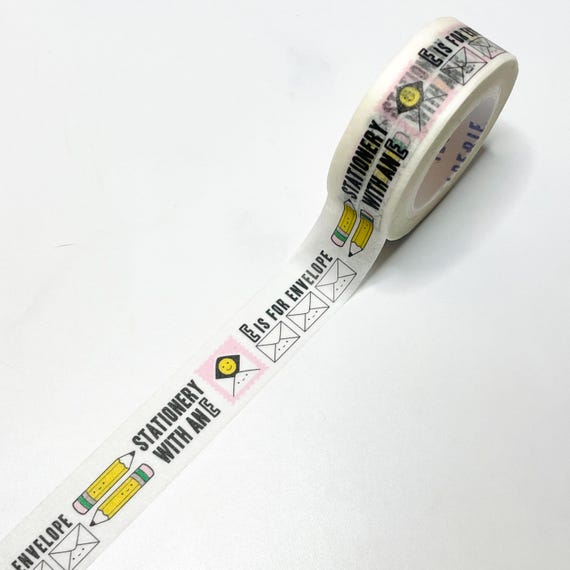 Stationery with an E! Washi Tape, Pattern Paper Tape, Gift Wrap, Stocking Stuffer, Kawaii Tape, Journal, Planner, Holiday, Gifts