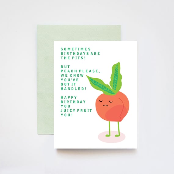 Peach Please Snarky Birthday Pits Greeting Card