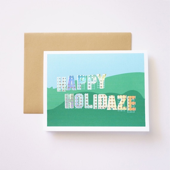 Happy Holidaze Holographic Foil Greeting Card - Set of 5