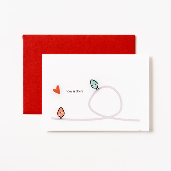 How U Doin' Birdies Love Greeting Card