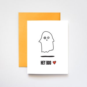 Hey Boo Valentine's Love and Halloween Greeting Card image 1