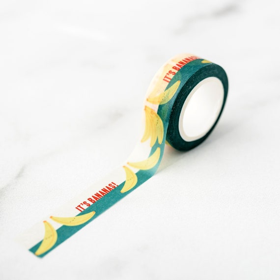 NEW** It's Bananas! Washi Tape, Pattern Paper Tape, Gift Wrap, Stocking Stuffer, Kawaii Tape, Journal, Planner, Holiday, Gifts