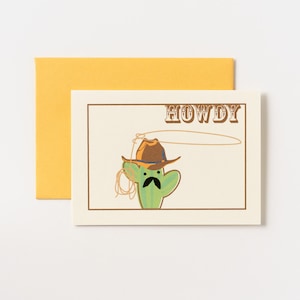 Cartão Catcus Cowboy Olá