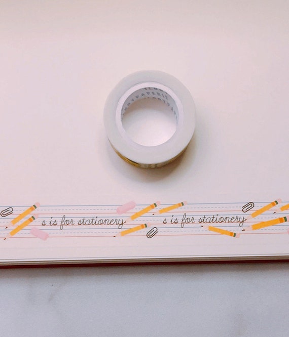 S is for Stationery Washi Tape, Pattern Paper Tape, Gift Wrap, Stocking Stuffer, Kawaii Tape, Journal, Planner, Holiday