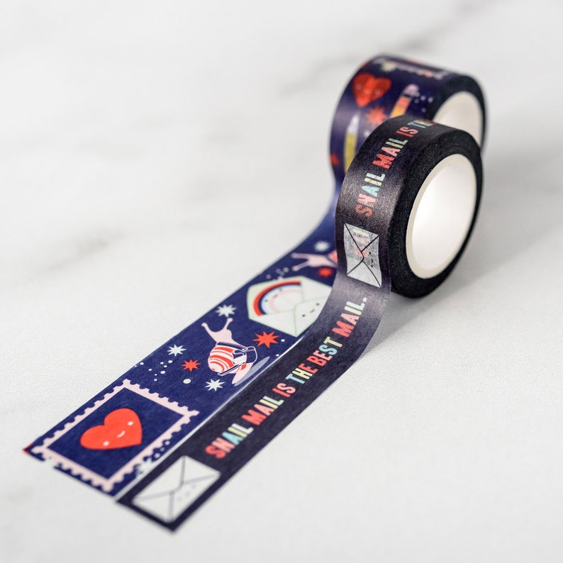 NEW Snail Mail is the Best Mail Washi Tape, Pattern Paper Tape, Gift Wrap, Stocking Stuffer, Kawaii Tape, Journal, Planner, Holiday, Gifts image 2