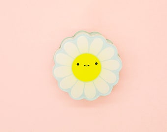 Happy Daisy! Decorative Double-Sided Clear Acrylic Clip